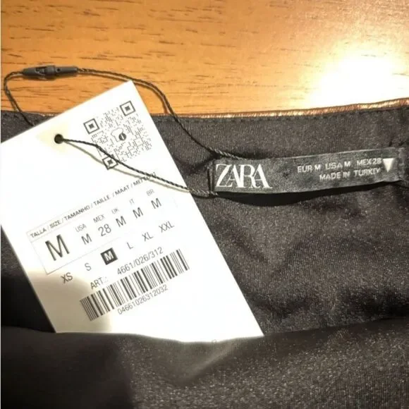 Zara NWT Metallic Bronze Strapless Top Size Medium - Picture 5 of 6